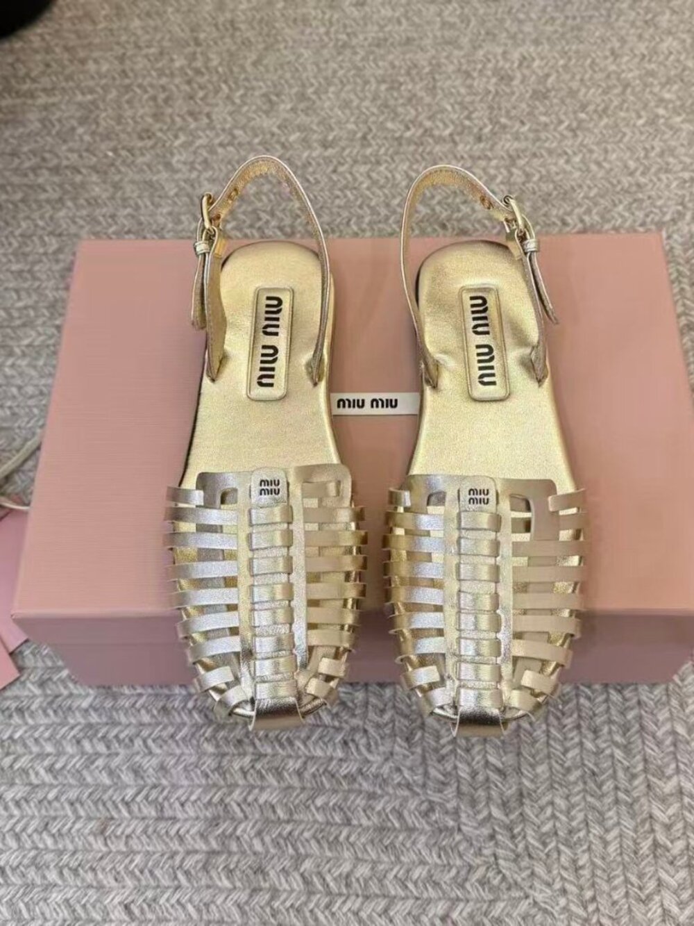 Miu Miu Gold Espadrilles